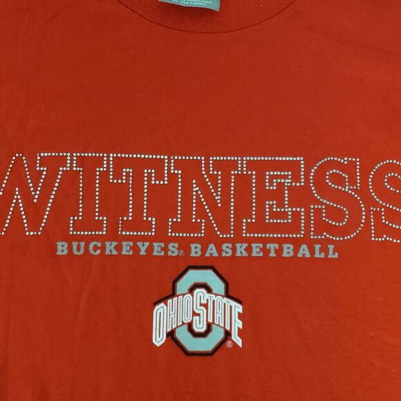 VINTAGE Ohio State Buckeyes Shirt Men Extra Large Red‎ Basketball Nike Lebron XL - Picture 3 of 9